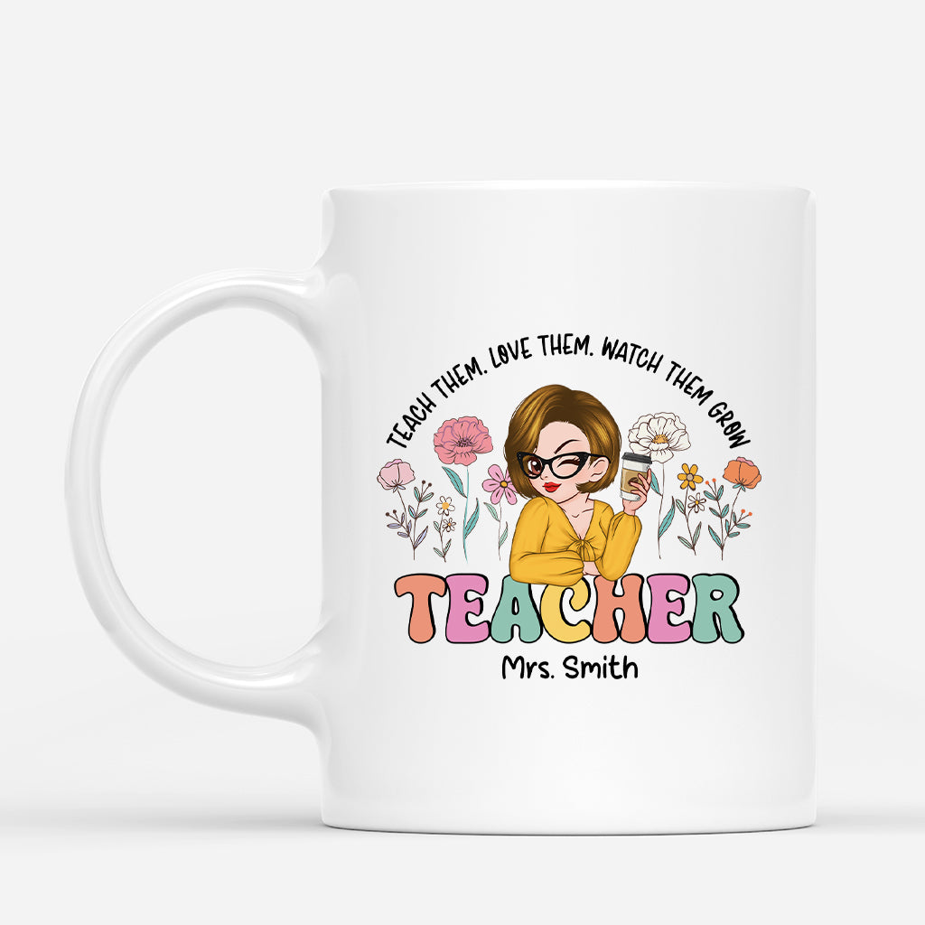 4974MUS1 personalized teacher mug teach them love them watch them grow_ 4974M8INT