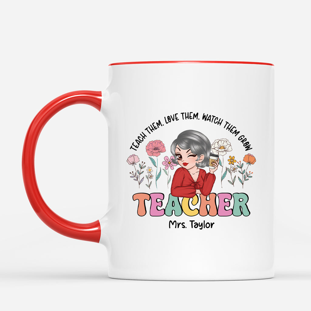 4974MUS2 personalized teacher mug teach them love them watch them grow_ 4974M8INT