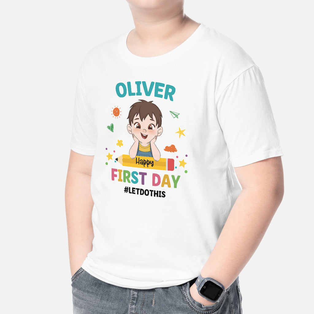 4980AUS2 personalized preschool gift_ happy first day of school_ shirt_ 4980ATM4K
