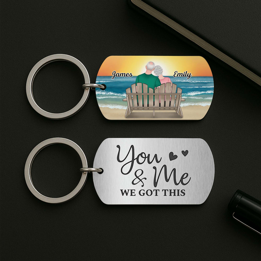 4990JUS2 personalized couple gifts you and me we got this keychain 4990J34TG