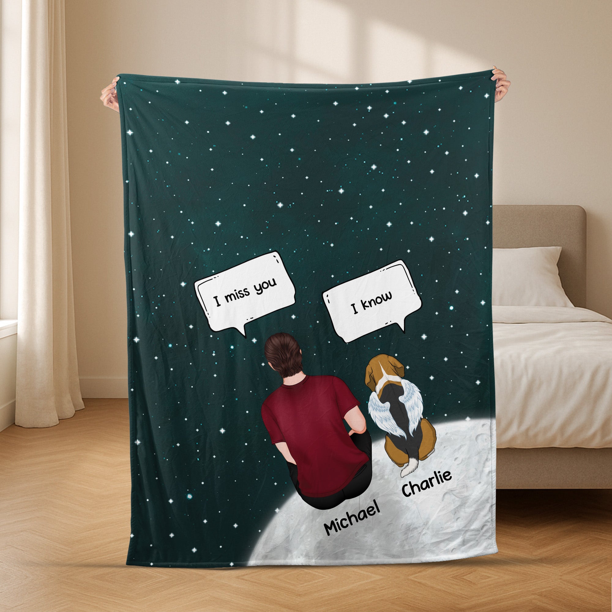 5001BUS2 personalized fleece blankets dog memorial gifts 5001BTGTC