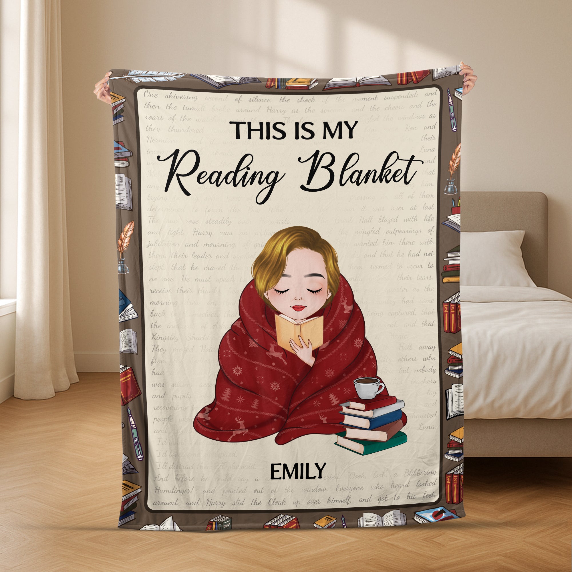 5012BUS2 personalized fleece blankets gifts for book lovers 5012B8LNA