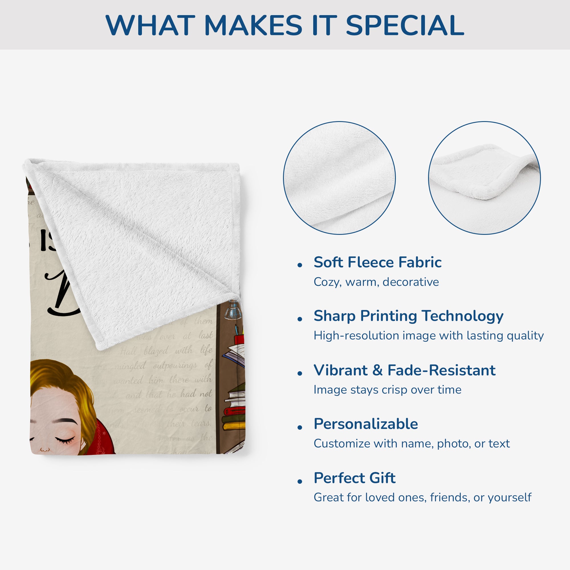 5012BUS4 personalized fleece blankets gifts for book lovers 5012B8LNA