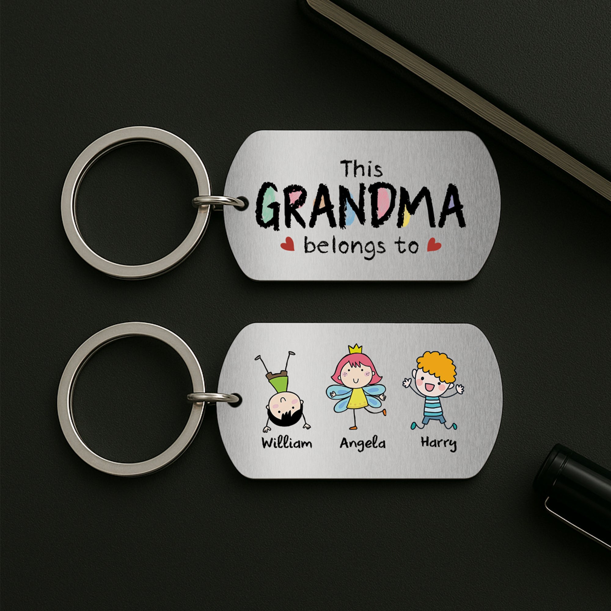 5024JUS2 Personalized Dad Gifts This Dad Belongs to Metal Keychain 5024J6HNB