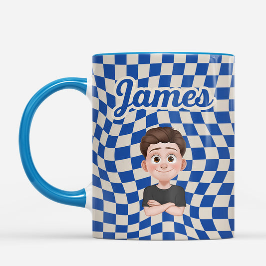 5028MUS1 checkered mug_ with name_ personalized gifts for him her 5028MKVCB