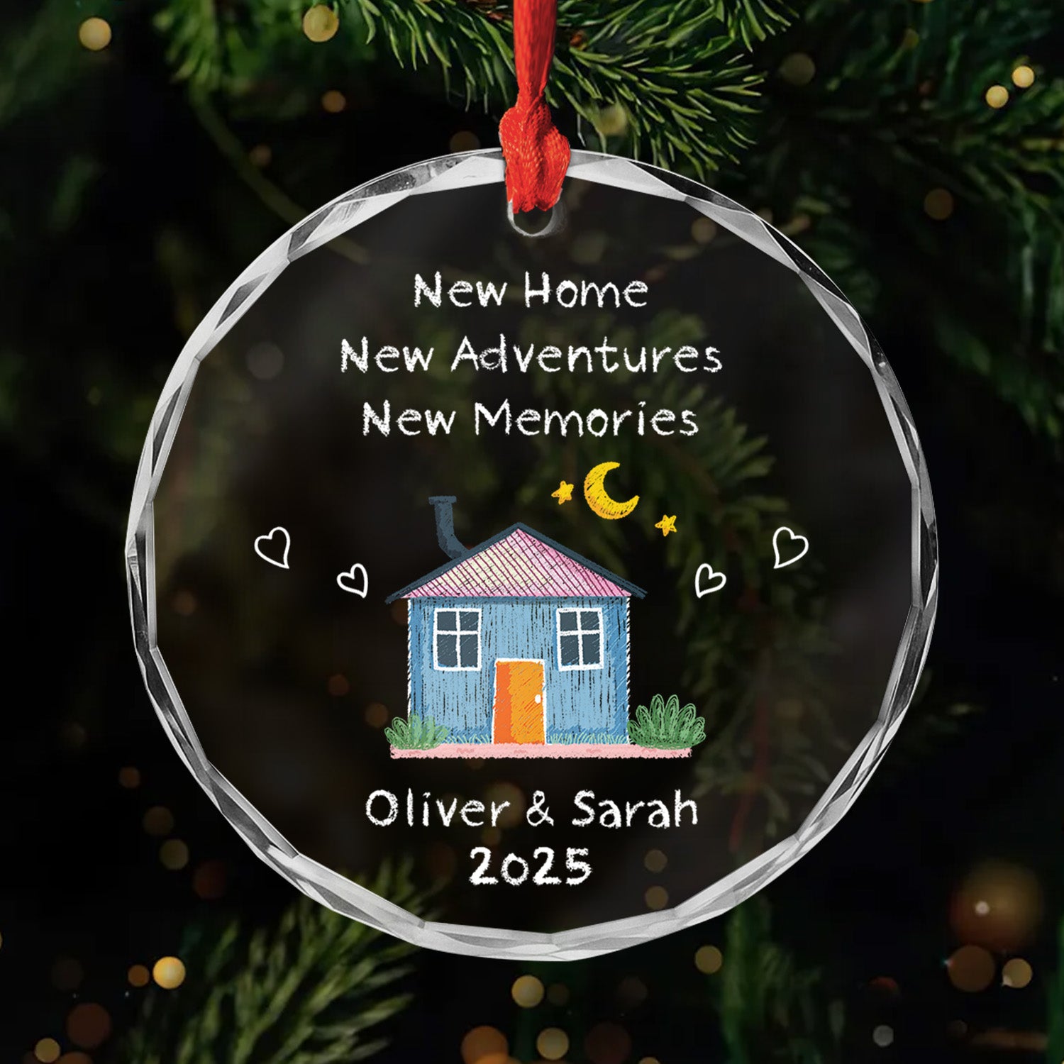5038OUS1 personalized gifts for couples glass new home ornament 5038OTLNG