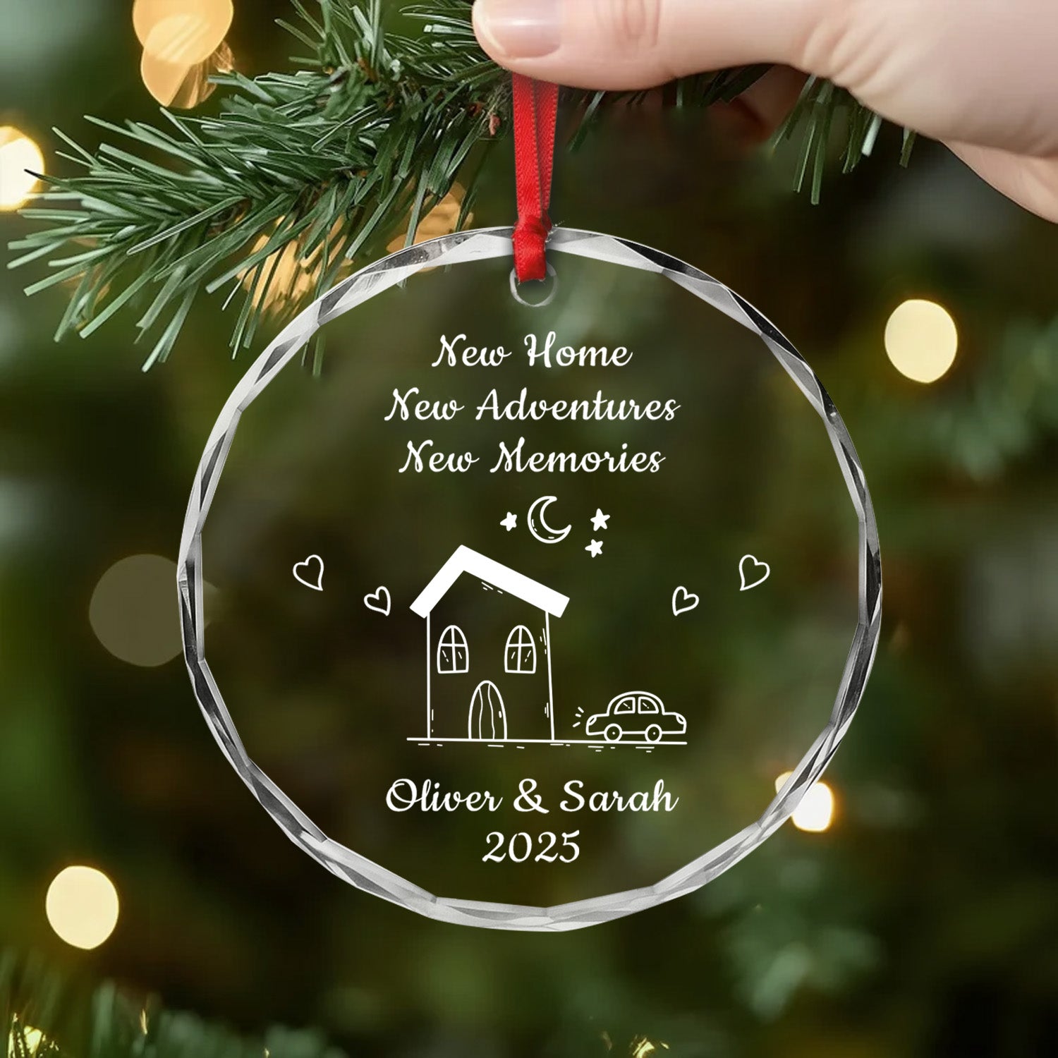 5039OUS2 personalized glass ornaments new home gifts for couples 5039OTMNG