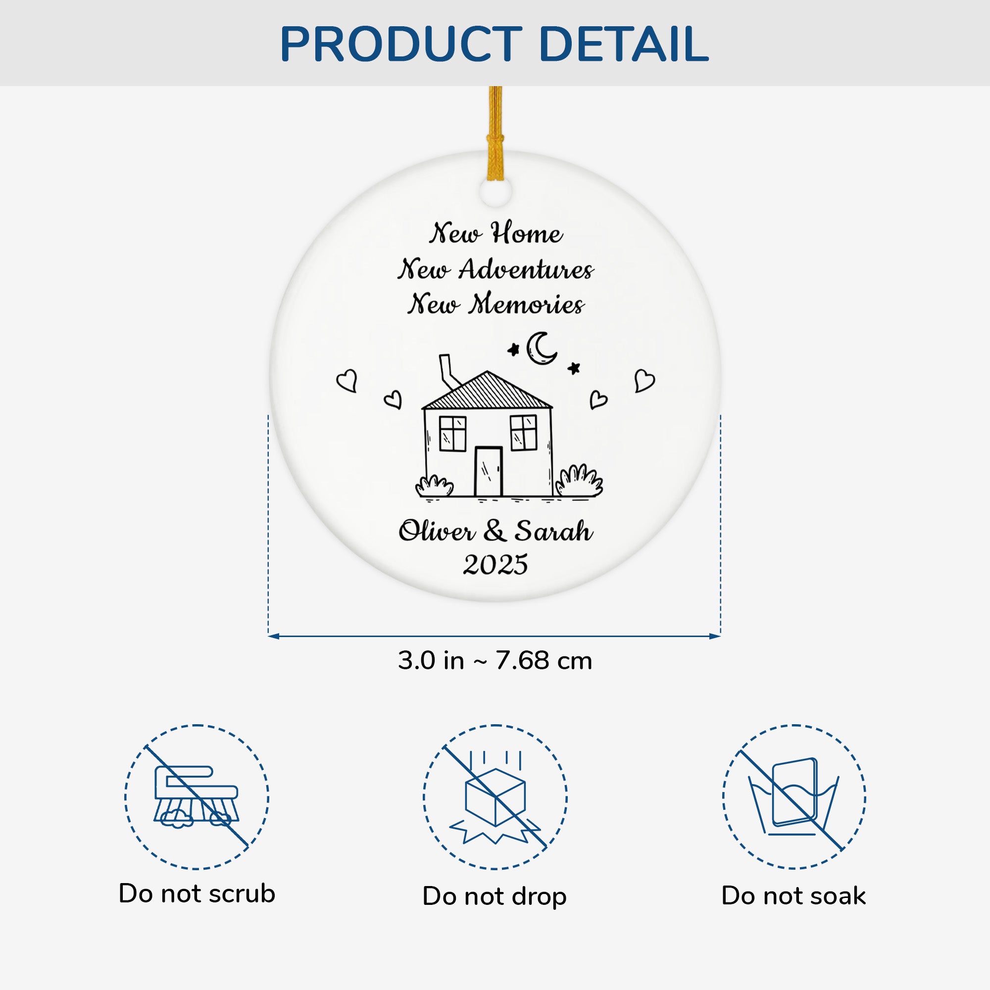 5039OUS3 personalized ceramic ornaments new home gifts for couples 5039O