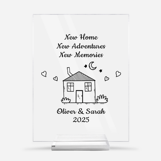 5039RUS1 custom acrylic plaque with stand presents for new homeowners_ 5039RTNNG