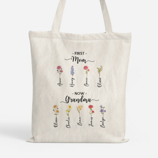 5040BUS1 first_ mom now grandma tote bag personalized grandma gifts 5040bttna_f3a696b9 b8f1 49c1 9703 2fb1d1f2379e