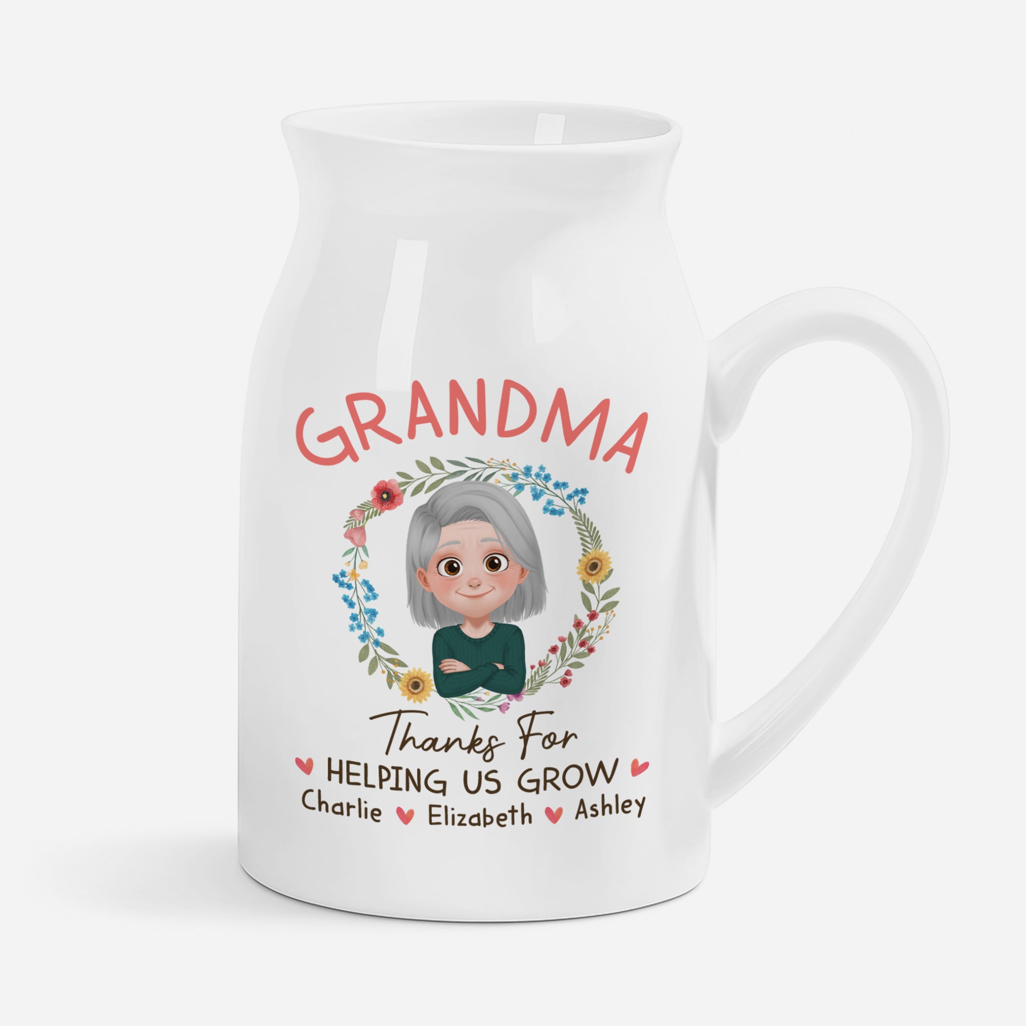 5045OUS1 custom grandma gifts thanks for helping us grow_ flower vase 5045O8MZA