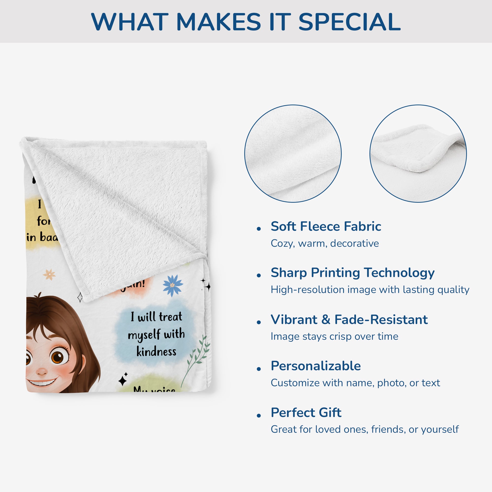 5060BUS4 personalized gifts for women morning affirmations blanket 5060B6QNA