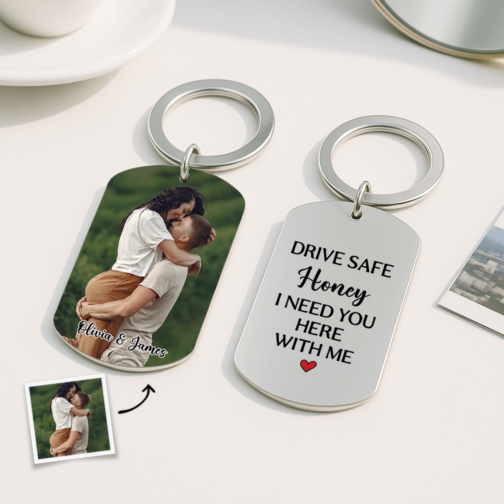 5067JUS2 personalized gifts for couples drive carefully keychain 5067J6MNG