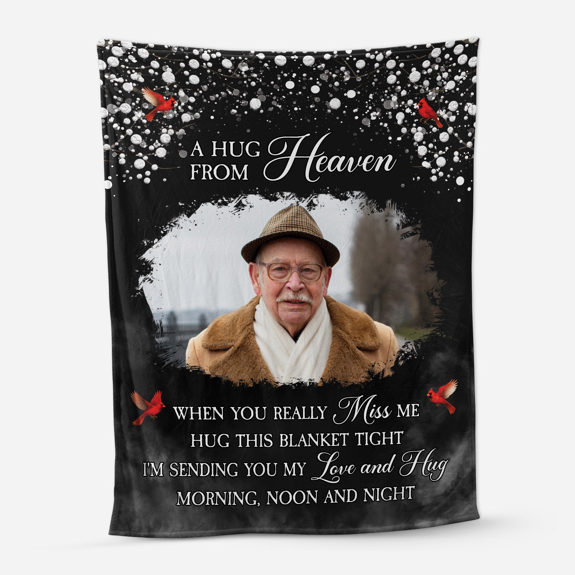 5068BUS1 personalized photo memorial gifts a hug from heaven blanket 5068B6QTA