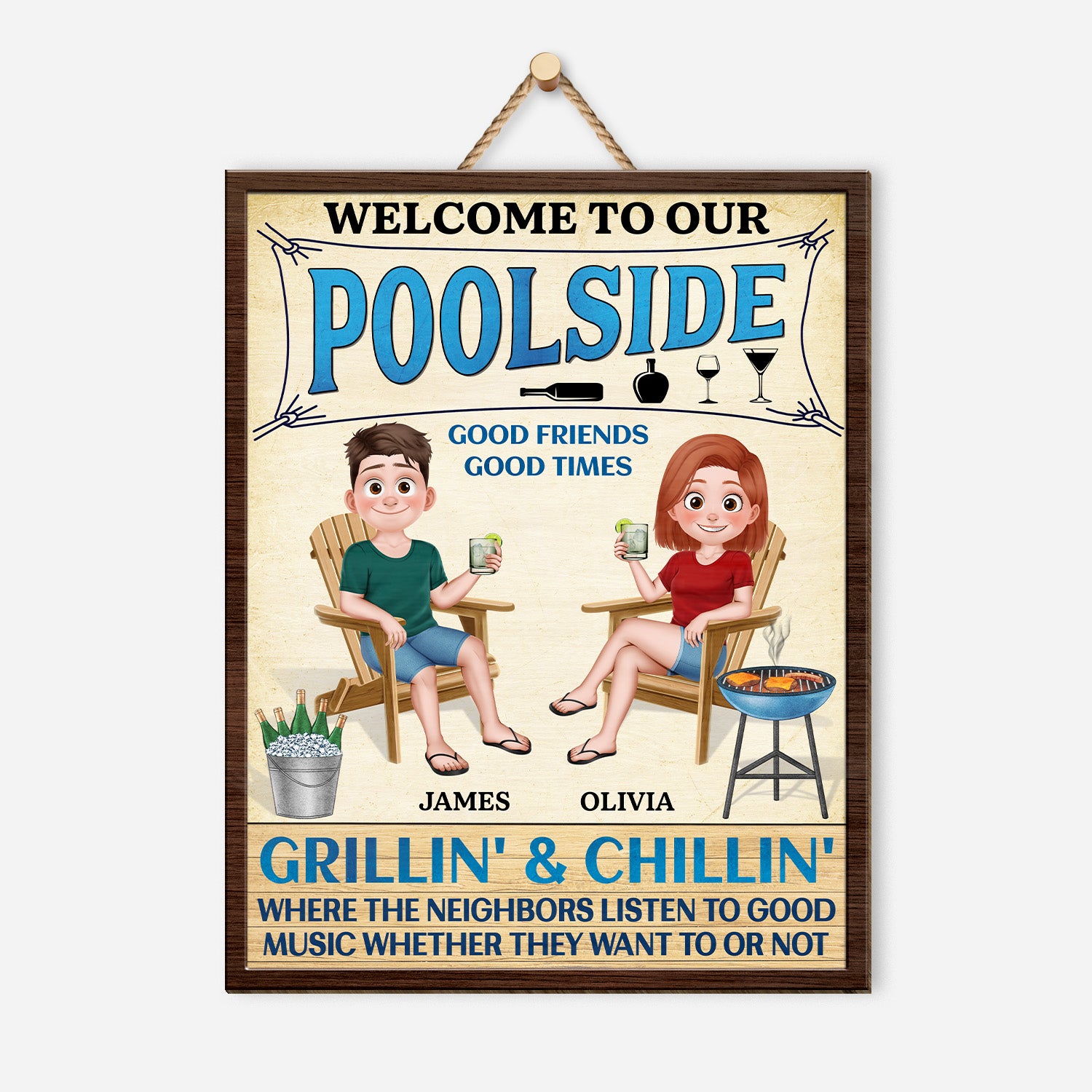 5088QUS1 personalized couple gifts funny poolside signs_ wooden 5088QKMMG
