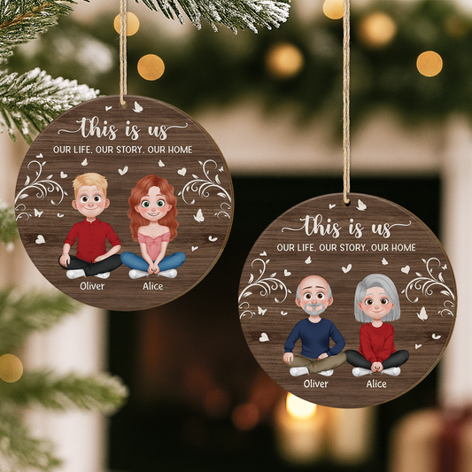 5091OUS2 personalized couple gifts this is us 1 layered wooden ornament 5091O8ZNG