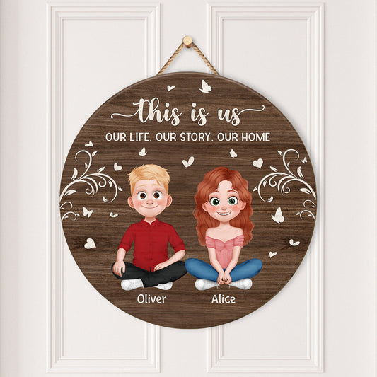 5091QUS2 personalized this is us wood sign gift for couple 5091Q