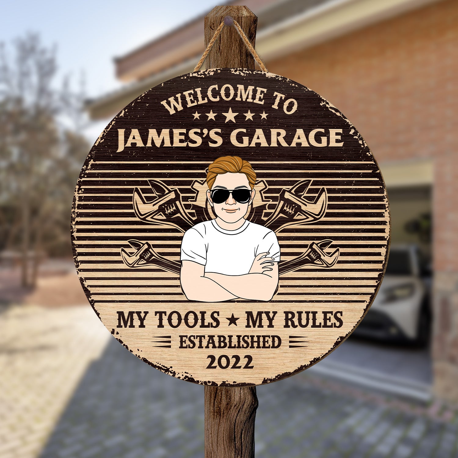 5099QUS2 personalized gag gifts for men funny garage signs_ wooden 5099QKLMB