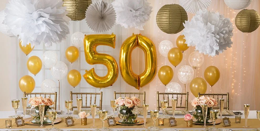Golden Theme for 50th Wedding Anniversary Party