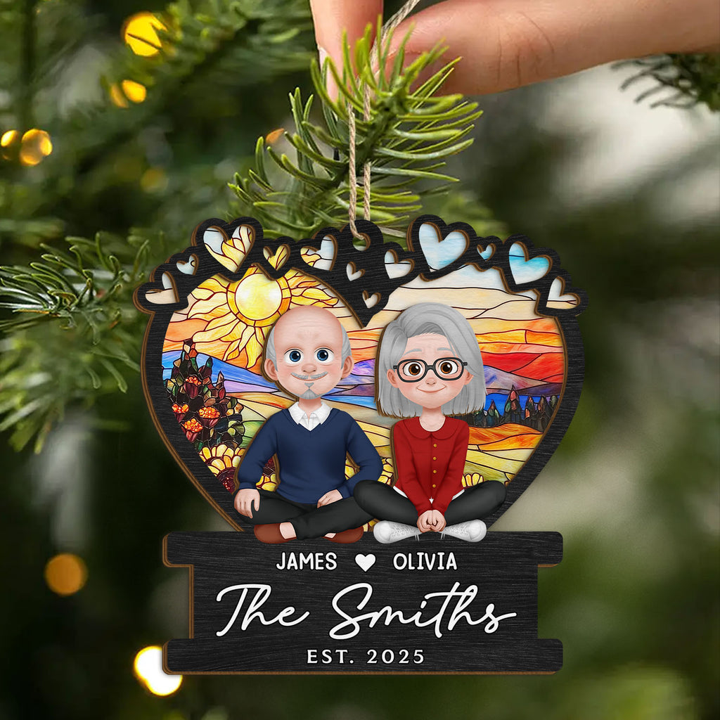 5110OUS2 personalized 2 layered wooden ornaments christmas gifts for couples  5110O6V5G