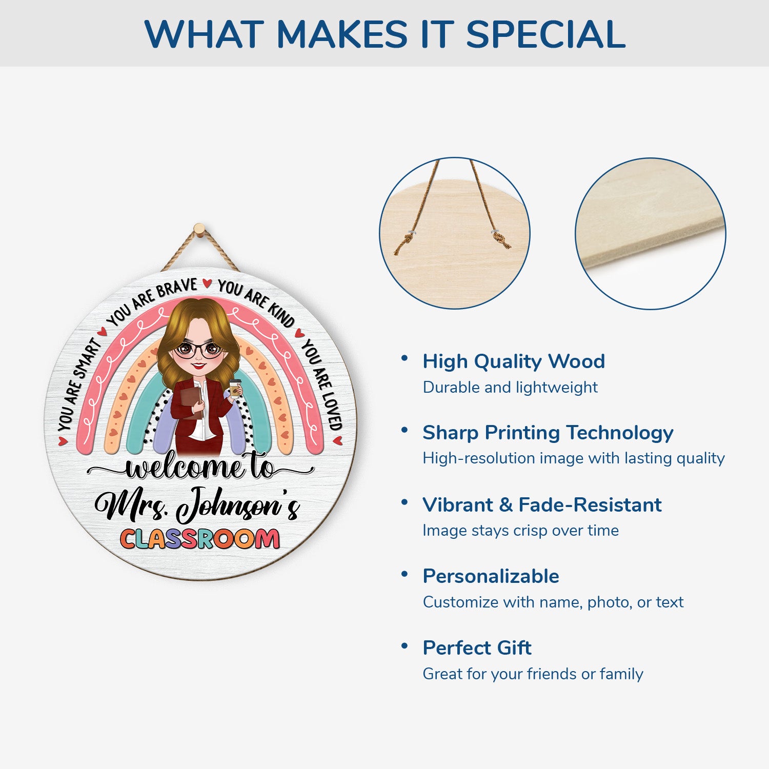 5114QUS4 personalized teacher gifts teacher welcome sign for classroom_ 5114Q66MI