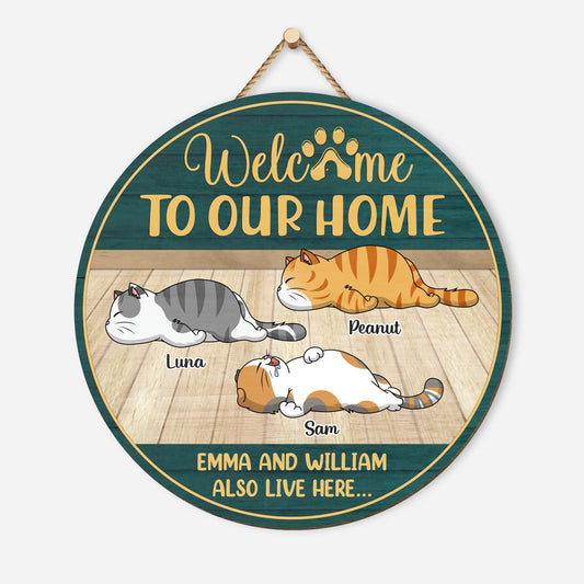5115QUS1 custom gifts for cat owners wooden welcome signs for homes_ 5115Q6YAD