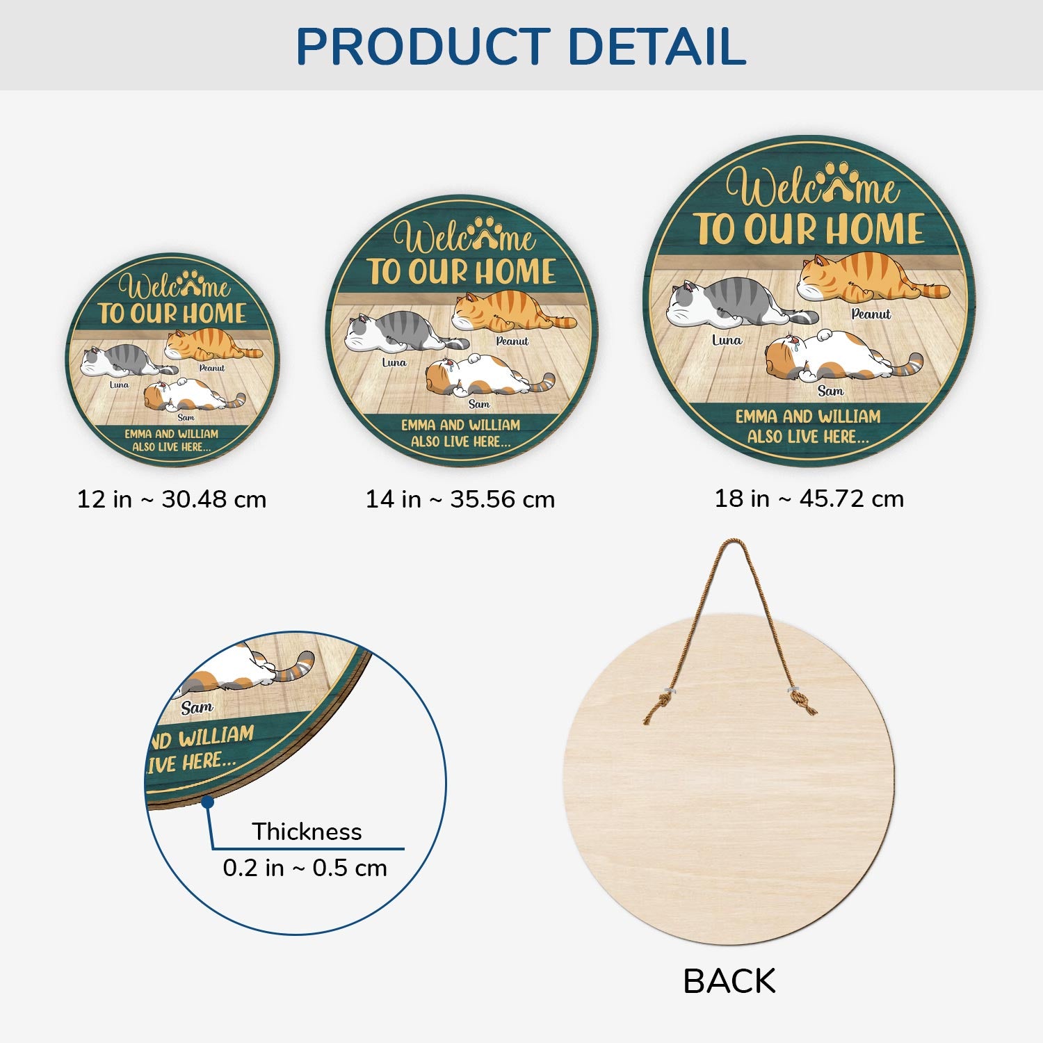 5115QUS3 custom gifts for cat owners wooden welcome signs for homes_ 5115Q6YAD