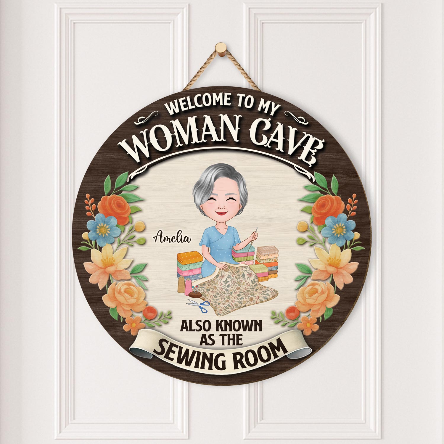 5120QUS2 custom gifts for sewers_ welcome wood sign_ for sewing room 5120Q