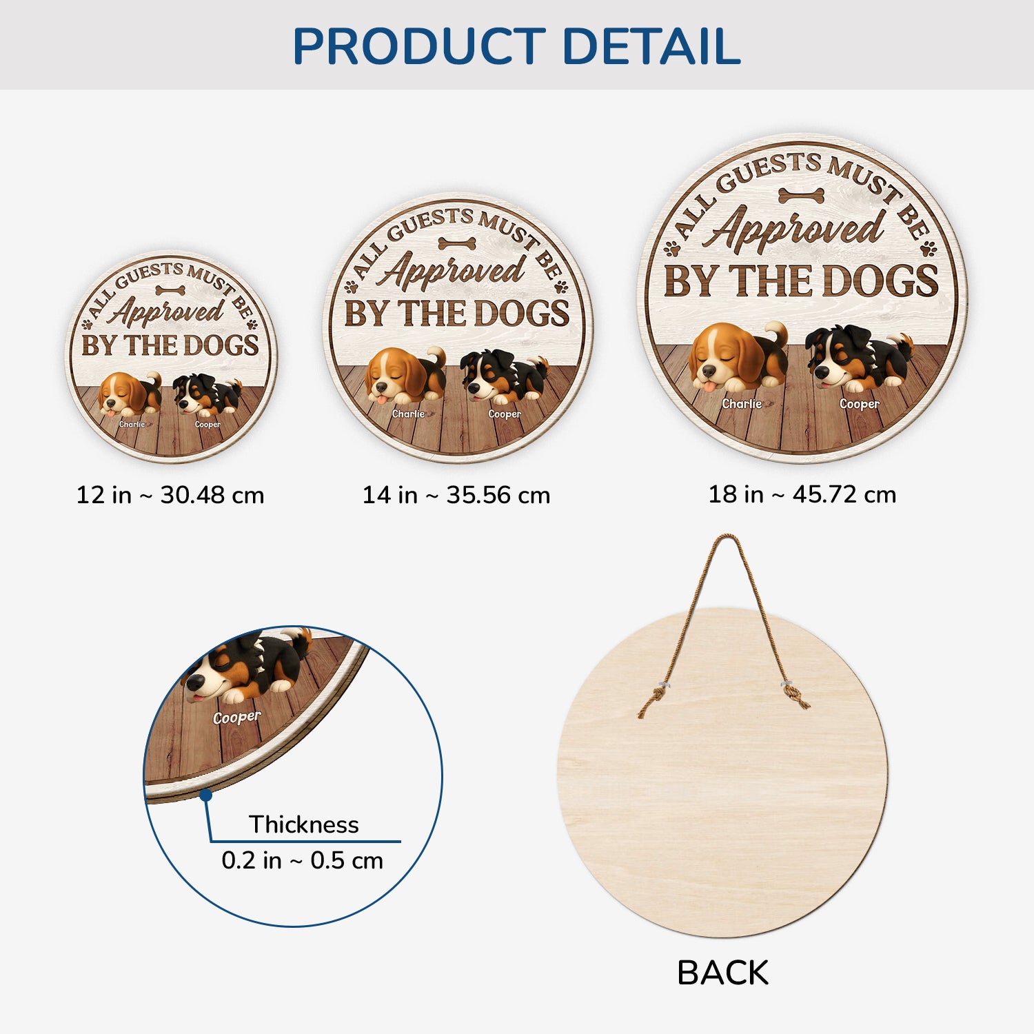 5125QUS3 custom wood dog signs_ all guests must be approved by the dog_ 5125Q3GNC