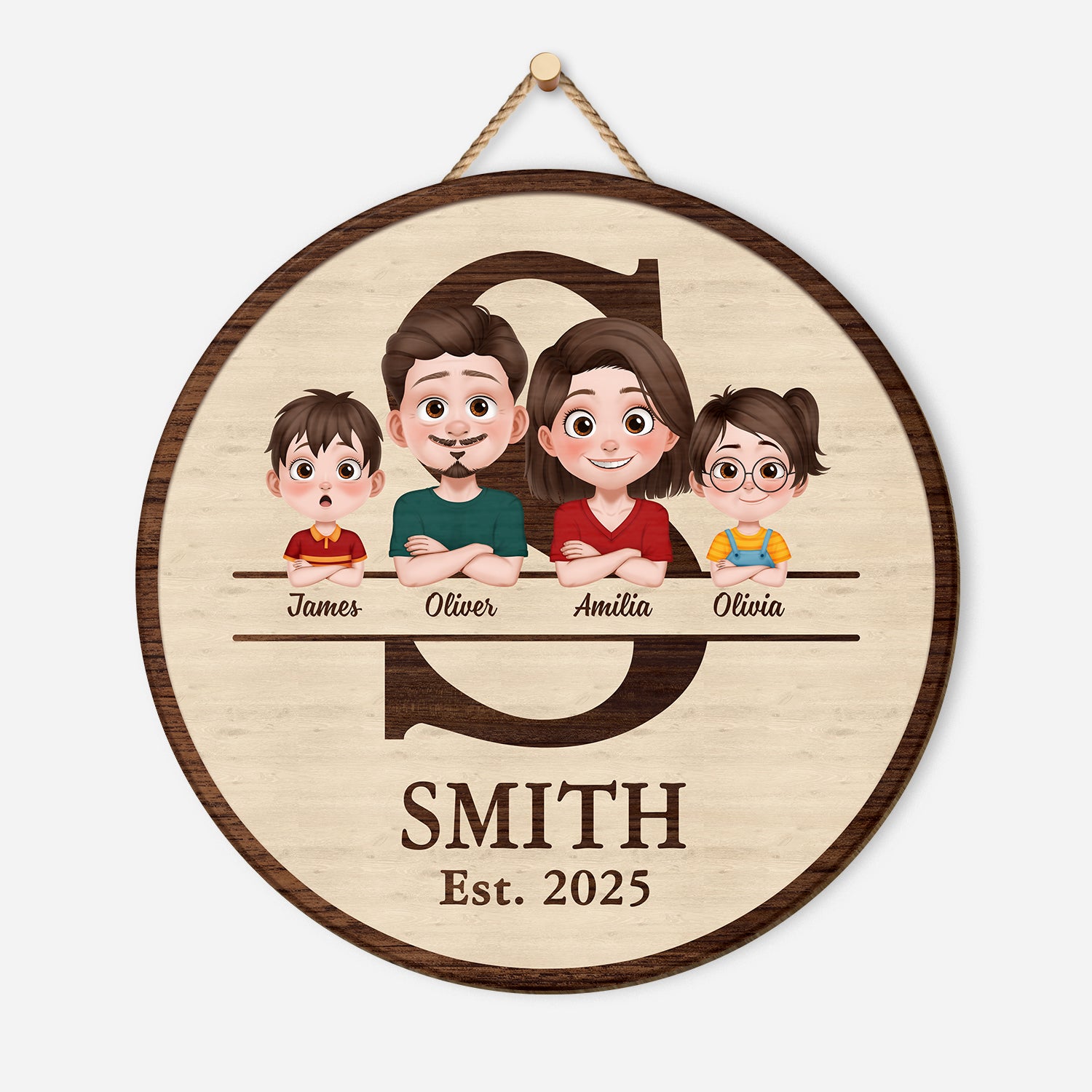 5126QUS1 personalized family gifts wooden family name signs_ 5126Q3GNI