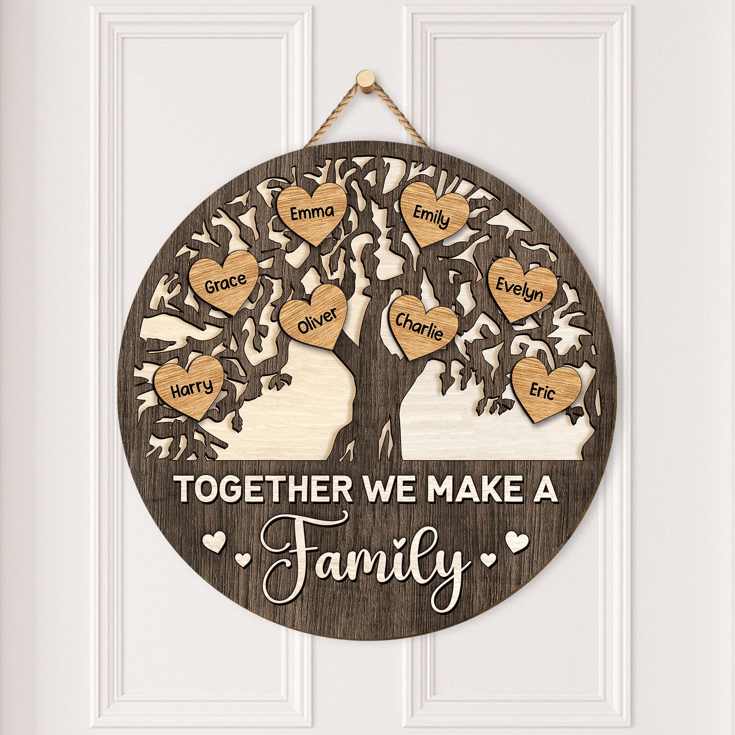 5128QUS2 custom family gifts together we make a family sign_ wooden 5128Q3TTI