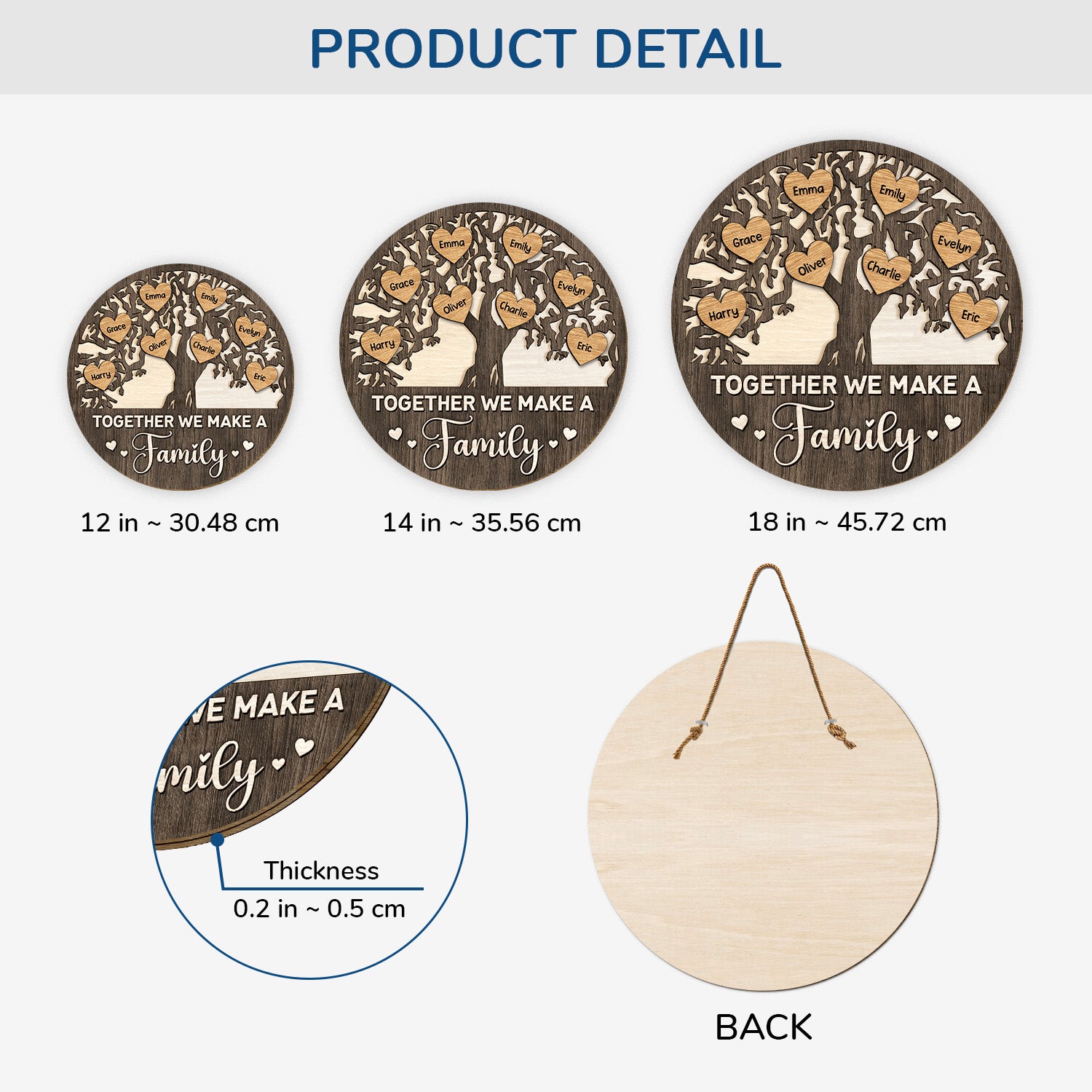 5128QUS3 custom family gifts together we make a family sign_ wooden 5128Q3TTI