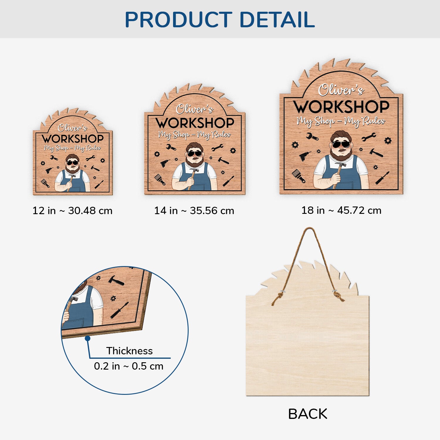 5129QUS3 customized gifts for dad funny dads workshop signs_ wooden 5129QTMTB