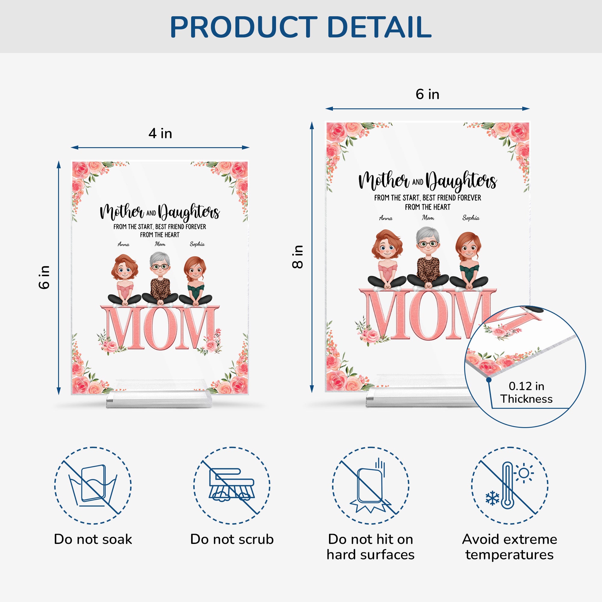 5140RUS4 personalized gift for mom mother and daughter acrylic plaque 5140RKMMA