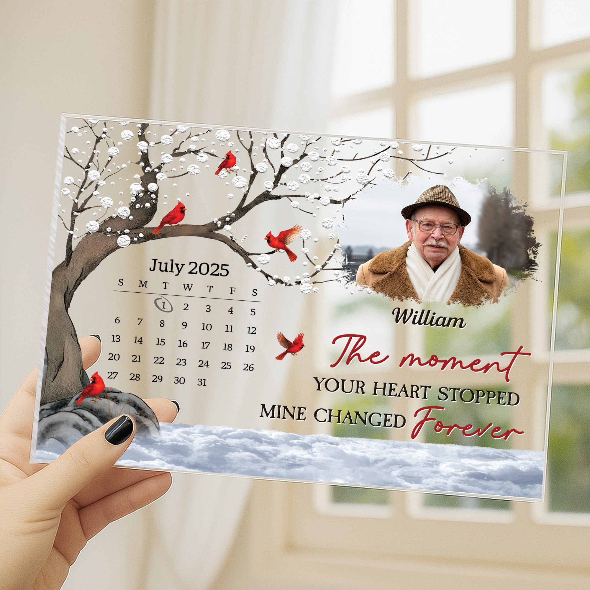 5142RUS3 custom photo acrylic plaque memorial gifts for loss of father_ 5142R86TB