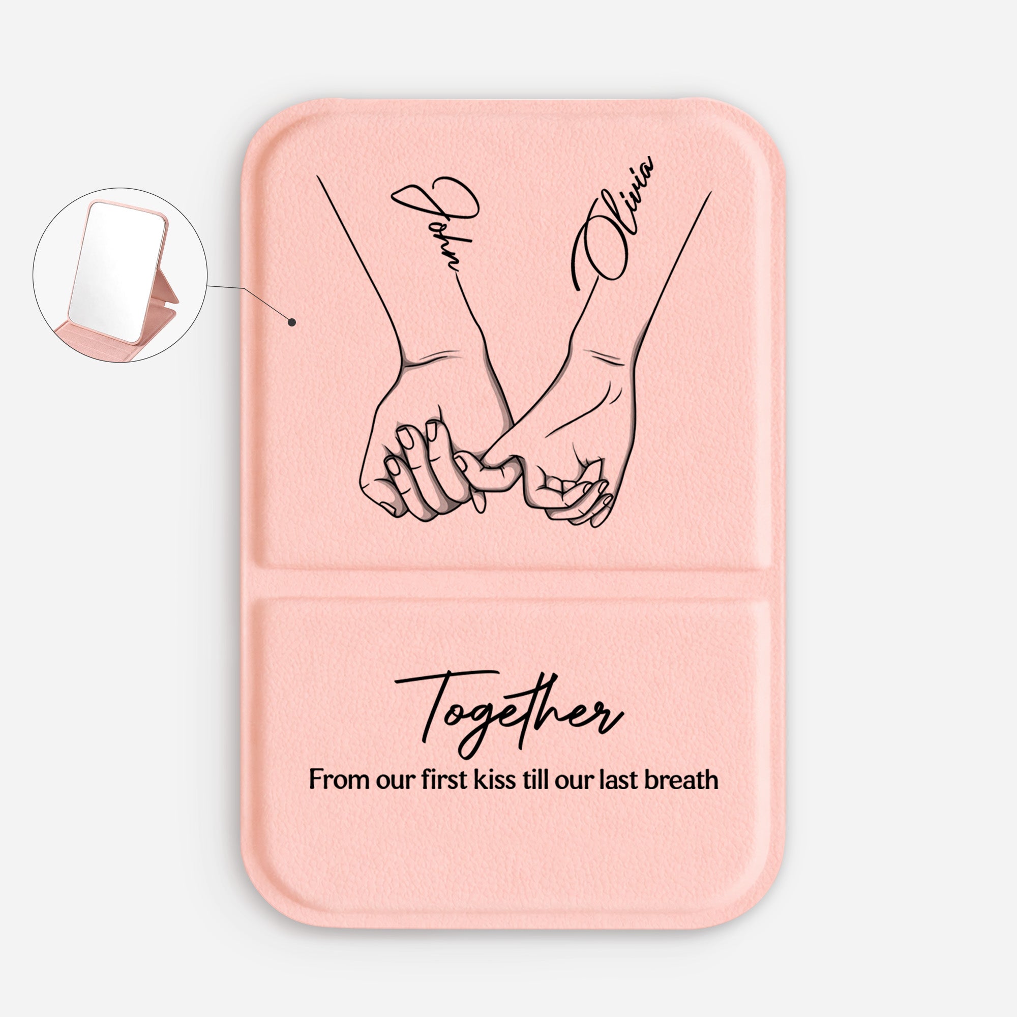 5150AUK1 personalised together compact mirror for couples 5150ajtlng