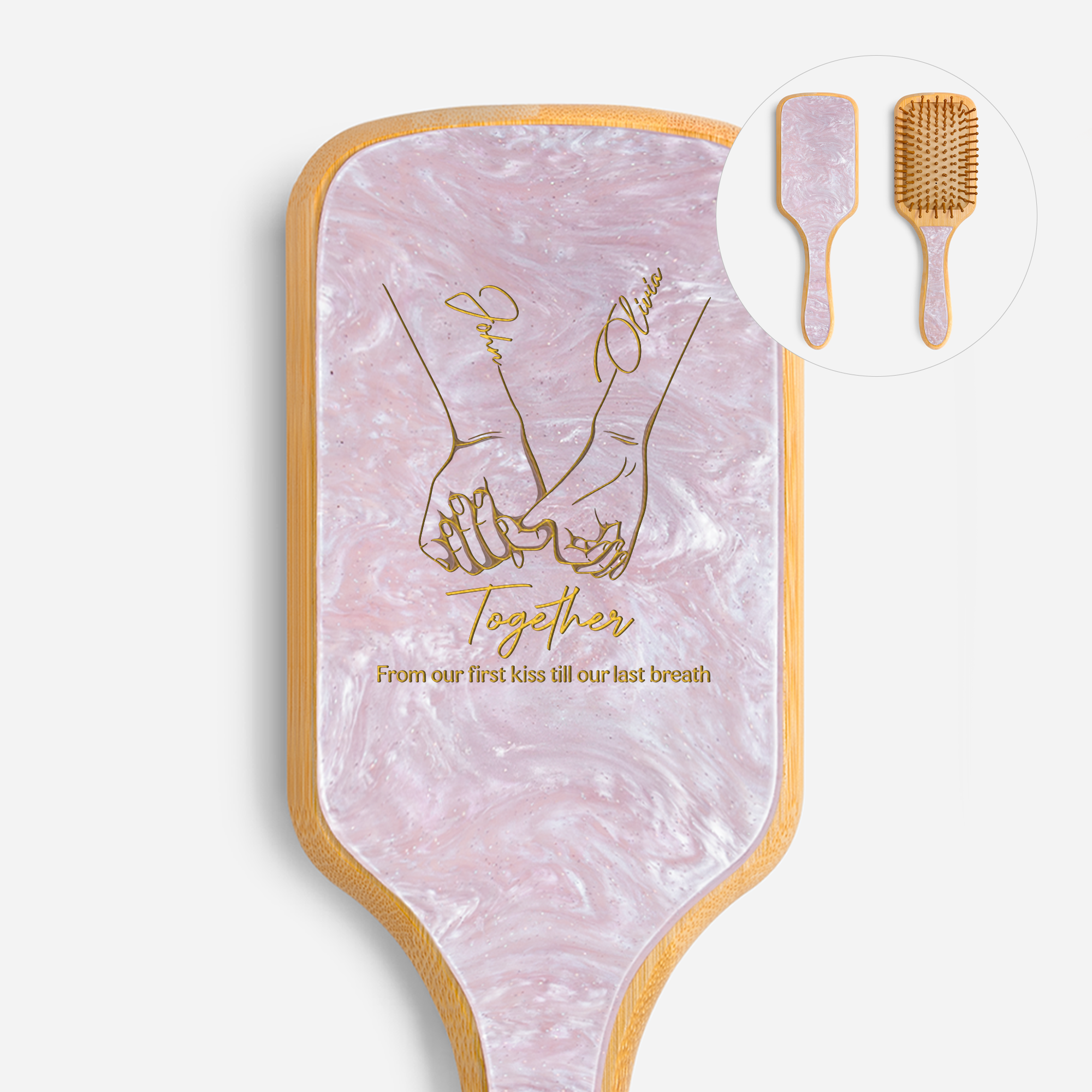 5150AUS1 custom engraved acetate hairbrush romantic gifts for couples 5150aqtfna