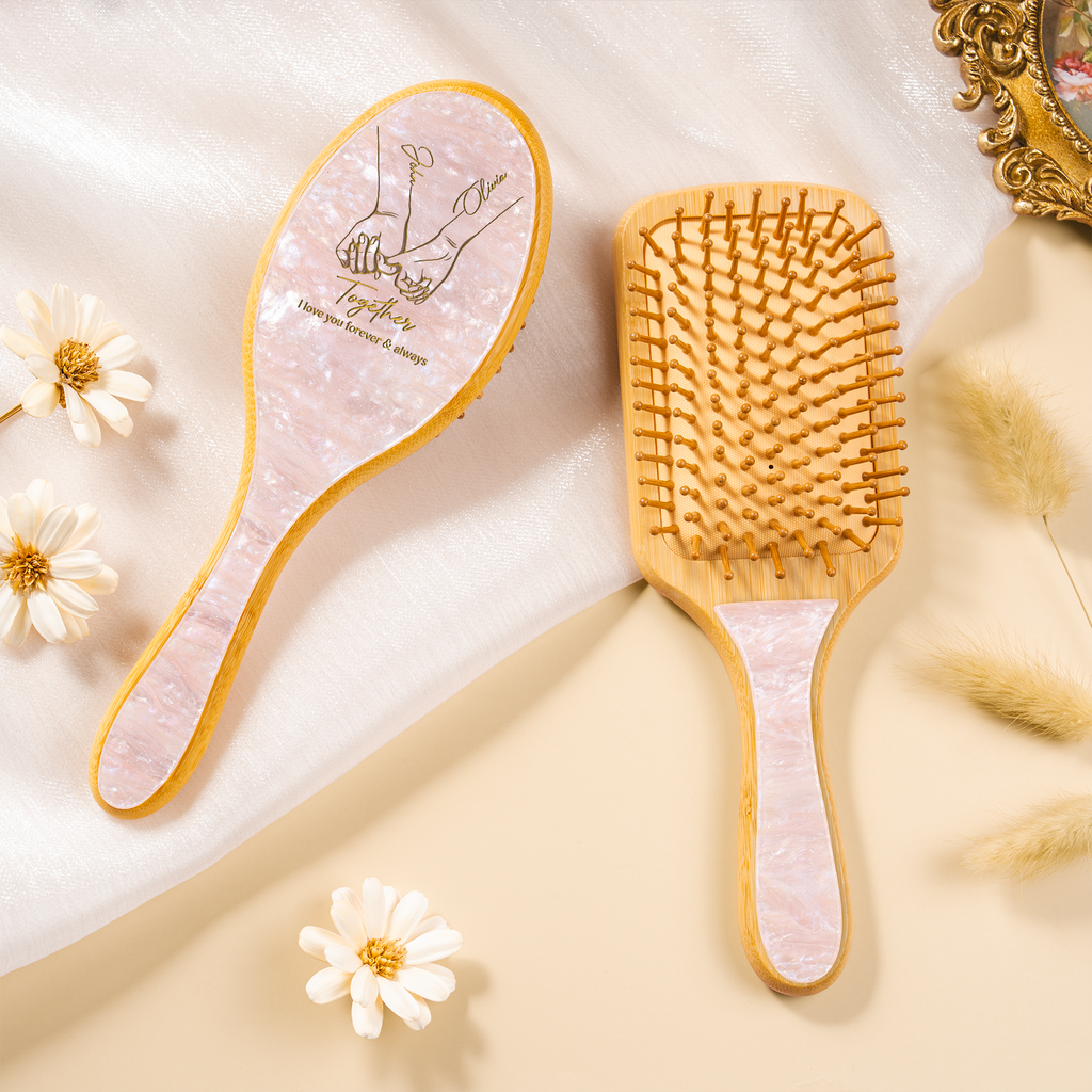 5150AUS2 custom engraved acetate hairbrush romantic gifts for couples 5150aqtfna