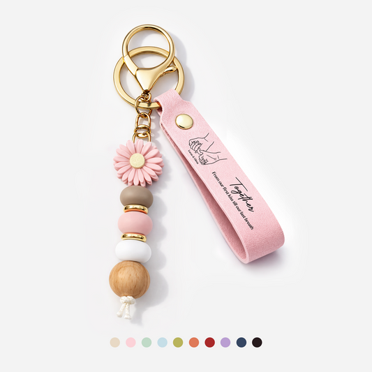 5150MUS1 matching daisy beaded keychains personalized gifts for couples 5150mj