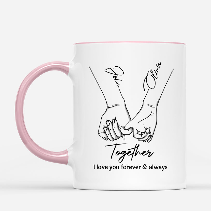 5150MUS2 personalized couple mugs from our first kiss to our last breath_ 5150MTLNG