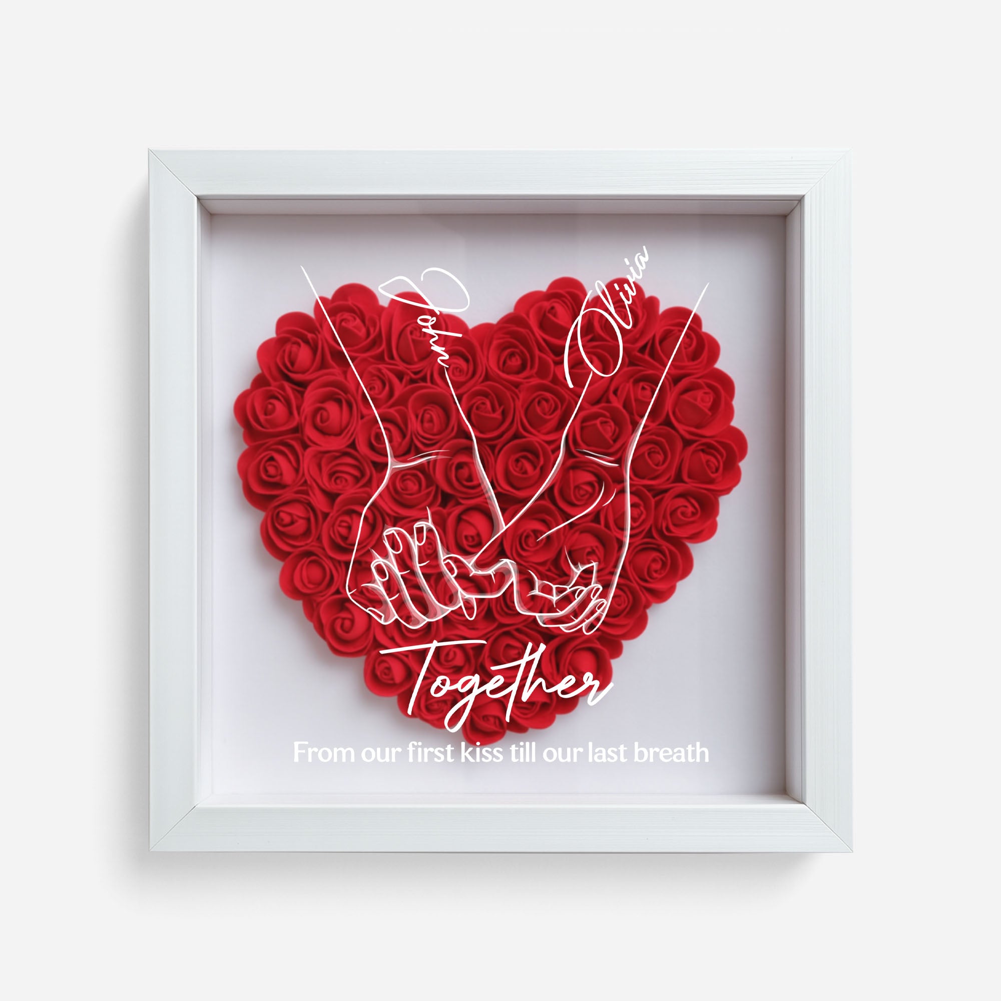 5150OUS1 personalized flower shadow box romantic gifts for couples 5150otvng_1