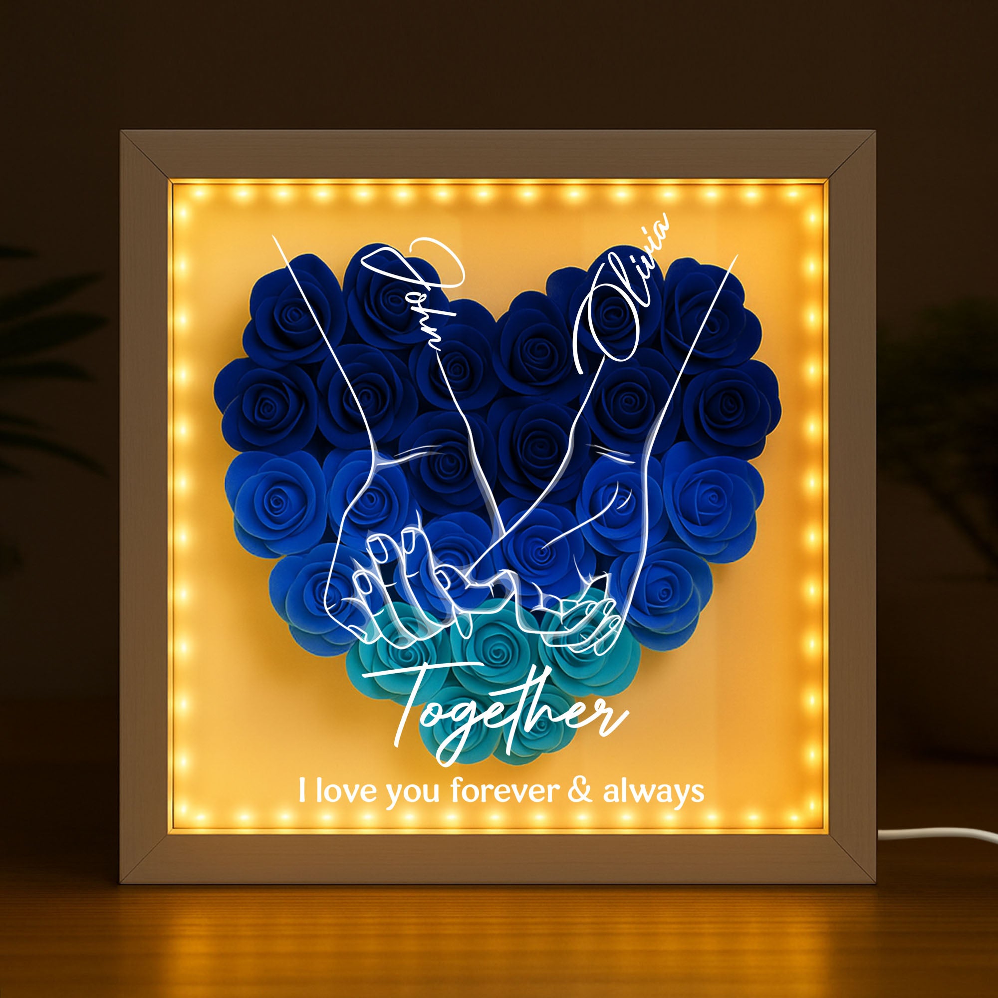 5150OUS1 personalized flower shadow box romantic gifts for couples 5150otvng_2