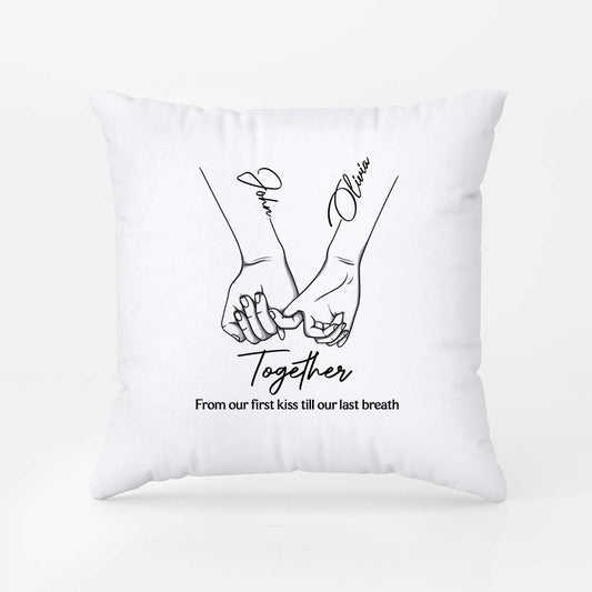 5150PUS1 personalized couple pillow from our first kiss to our last breath_ 5150PTLNG