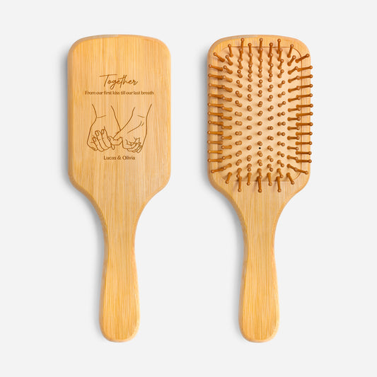 5150QUS2 from our first kiss to our last breath_ bamboo hairbrush custom couple gifts 5150qtqng