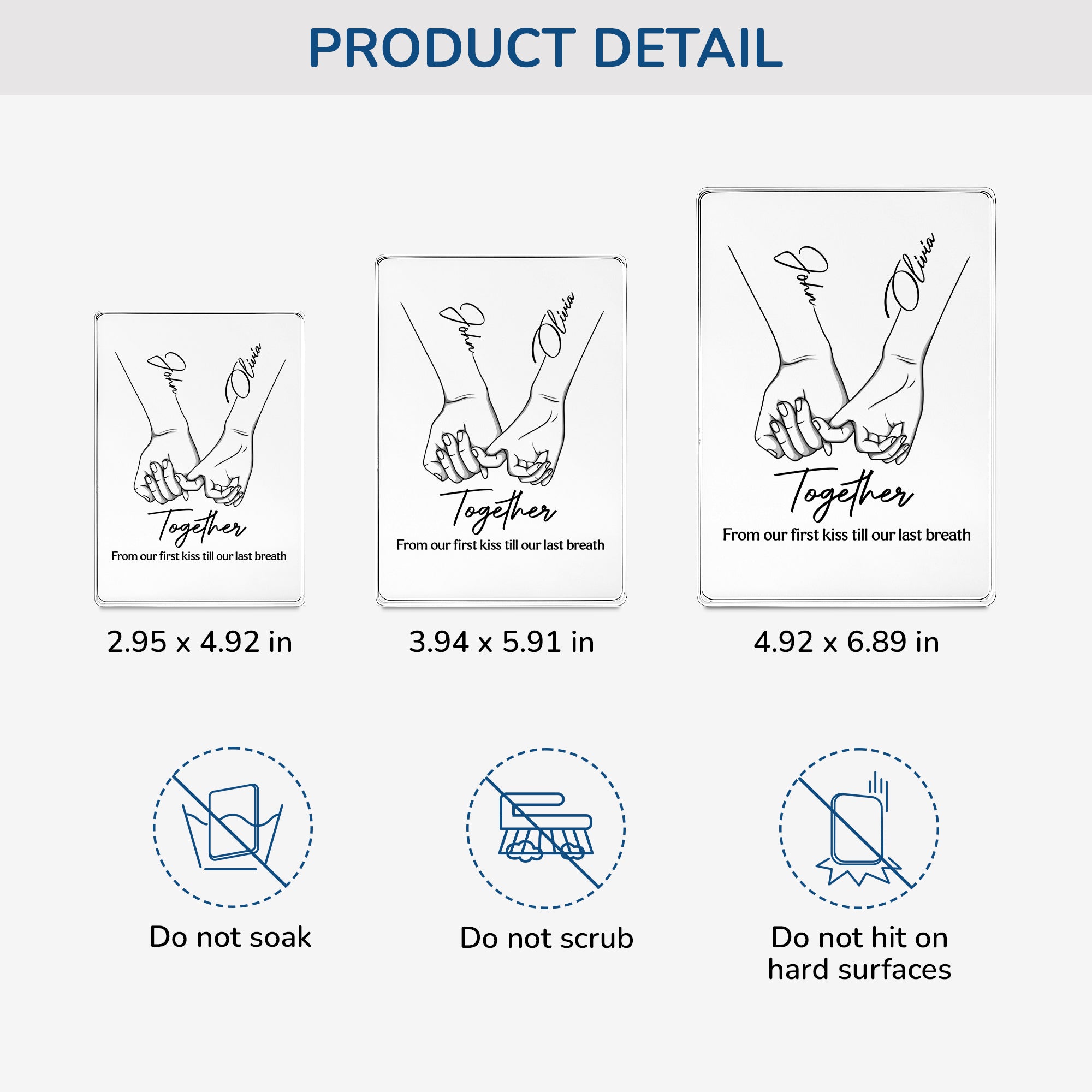 5150RUS3 custom acrylic plaque from our first kiss to our last breath_ 5150RTHNG