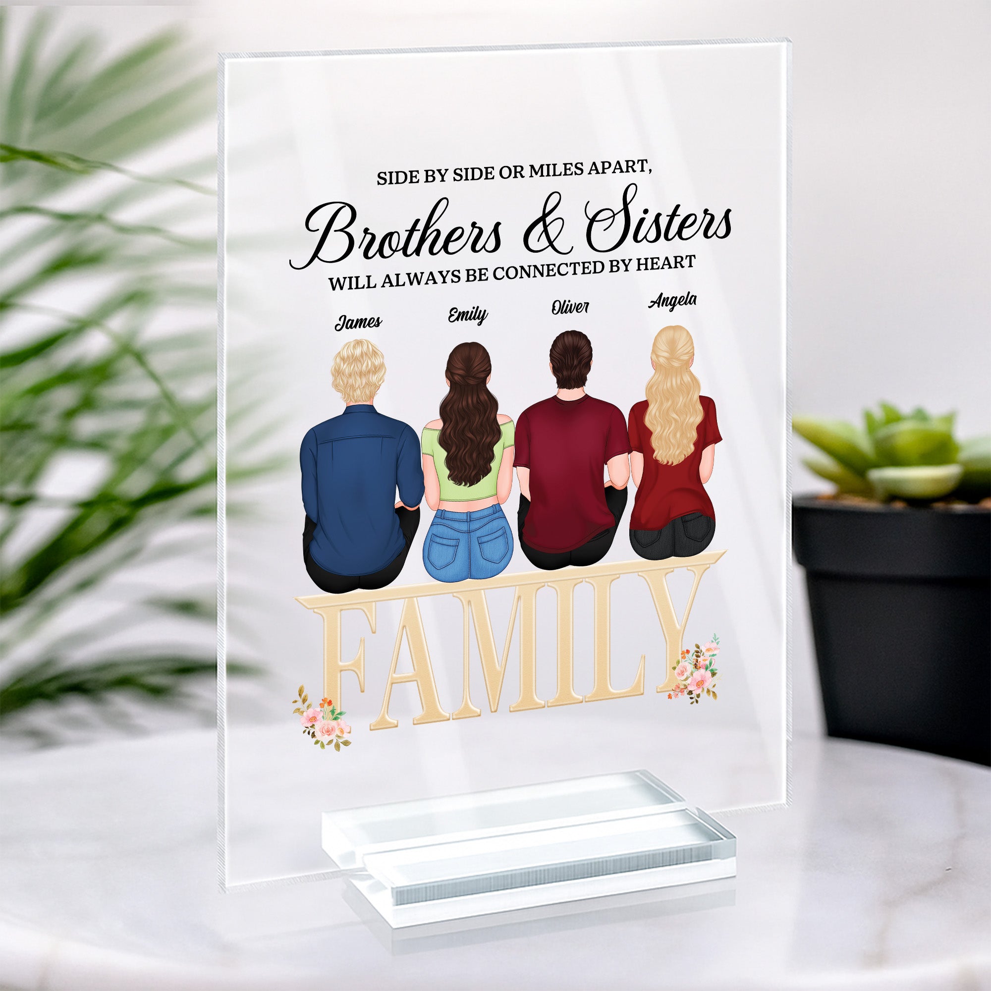 5152RUS2 personalized gifts for siblings acrylic plaque with stand 5152RTLMI