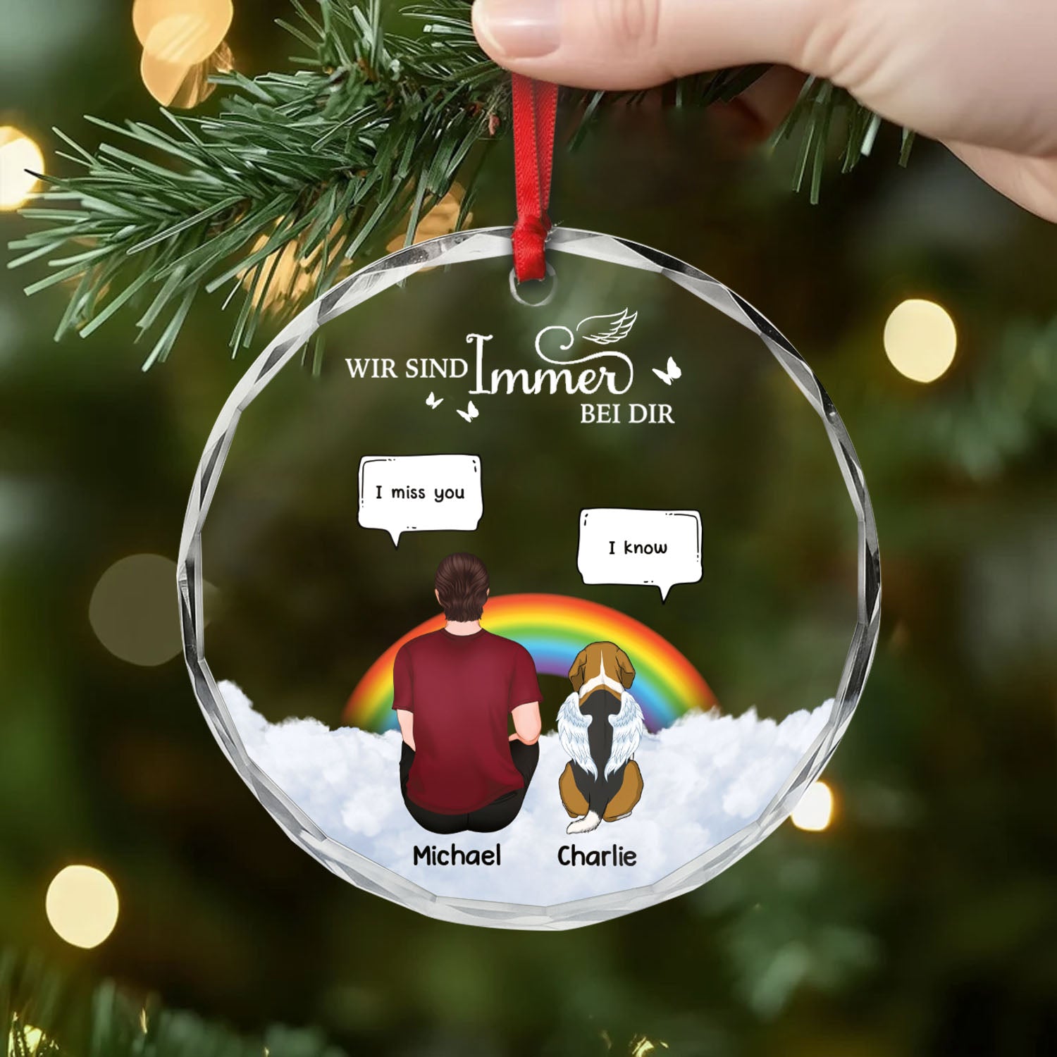 5174OUS2 glass i am always with you ornament personalized dog memorial gifts 5174O8VZC