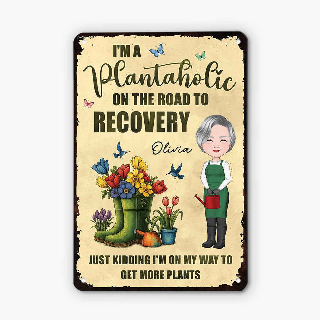 5176EUS2 custom gardening gifts for women im a plantaholic metal sign 5176E6KTA