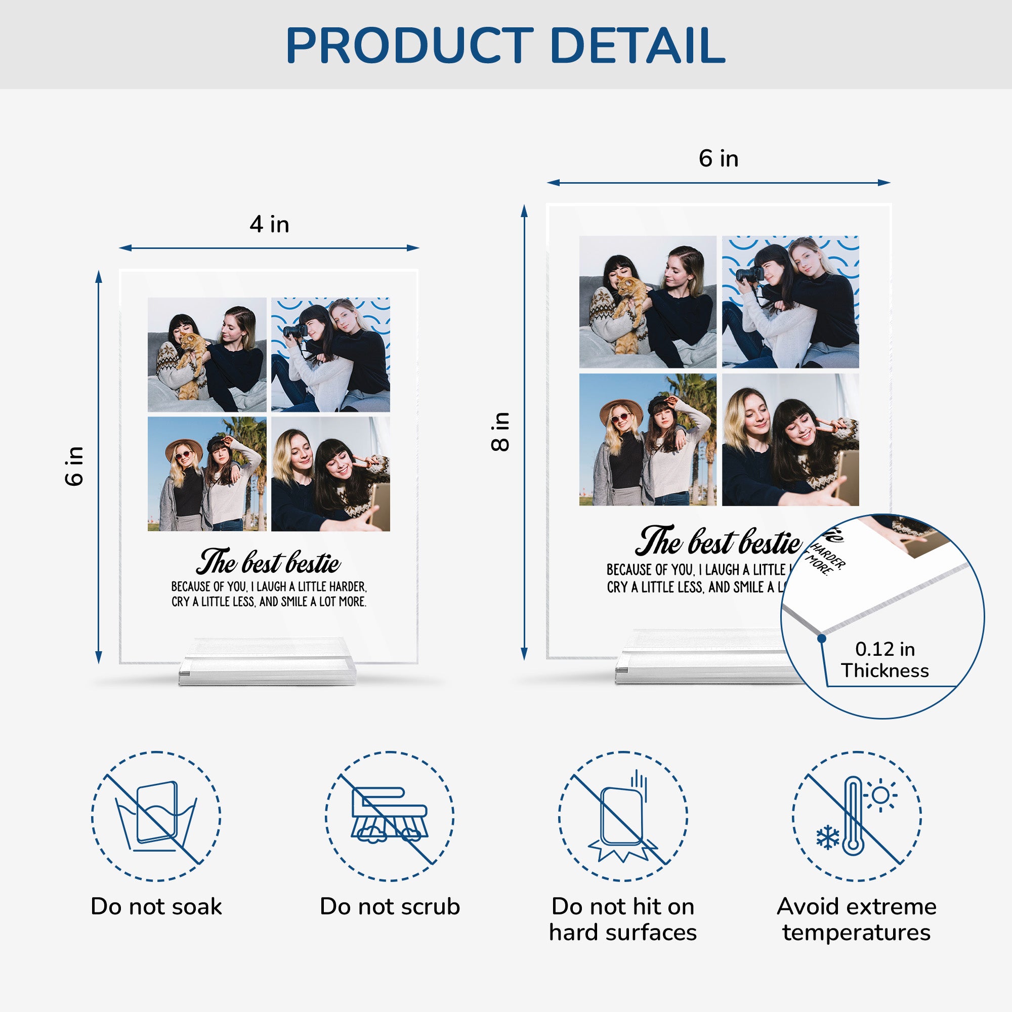 5180RUS4 personalized acrylic plaque photo gifts for best friend 5180R