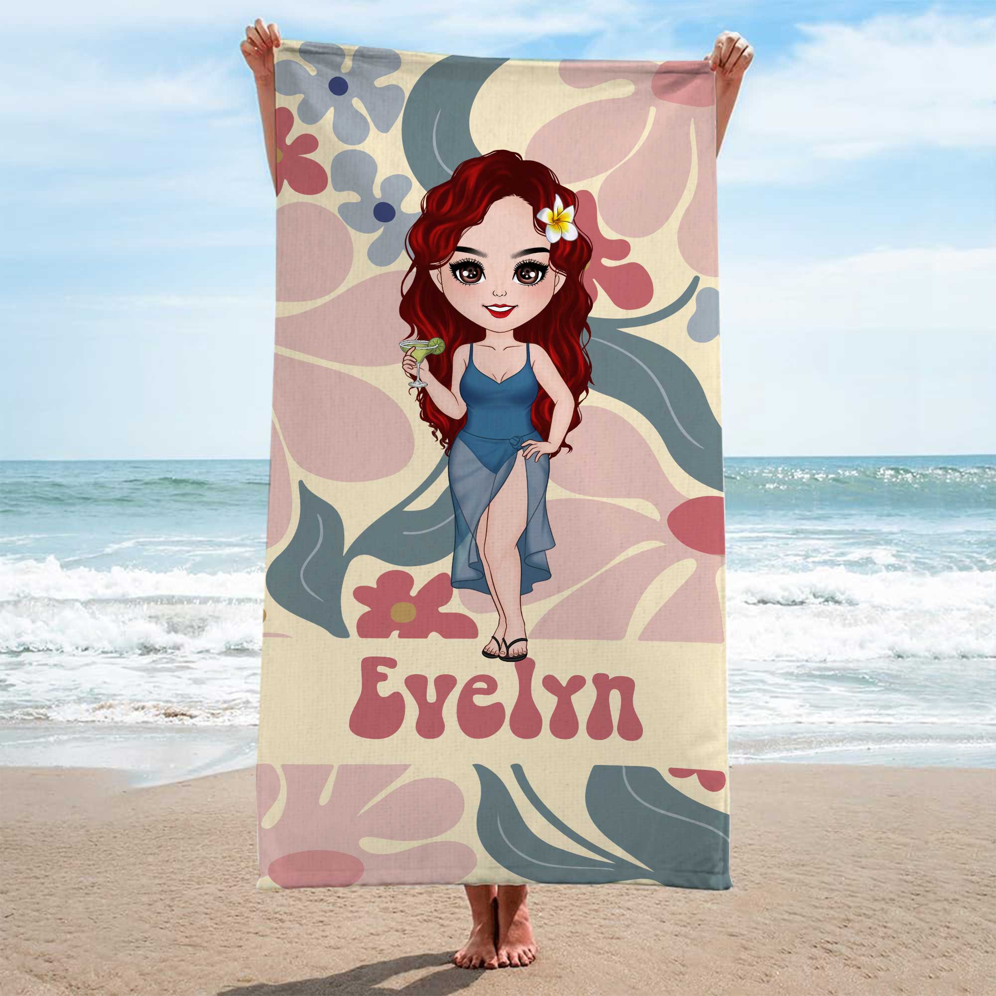 5187BUS2 custom beach towels summer holiday gifts for her 5187BKGAA